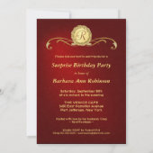 30e anniversaire Invitations - Monogramme rouge et (Dos)