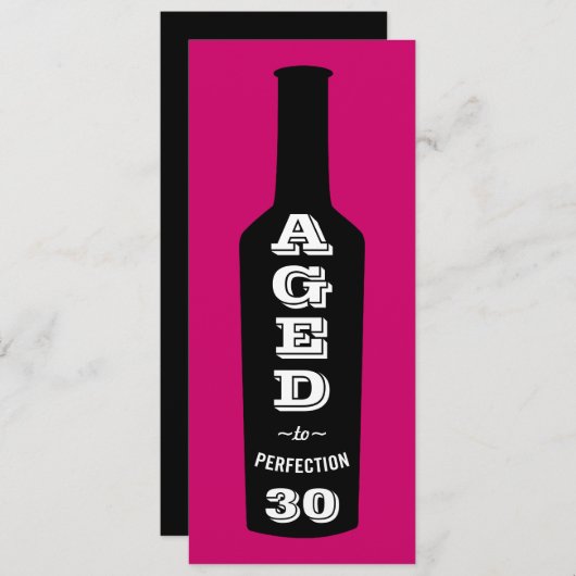 30e anniversaire Invitations Vin vieilli à la perf (Devant / Derrière)