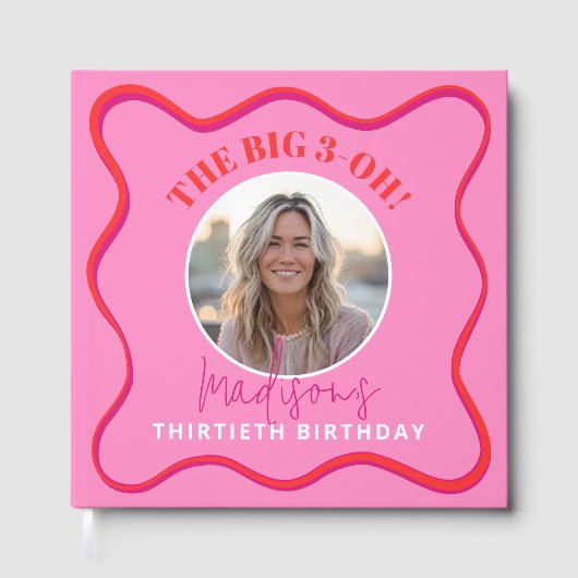 30e Anniversaire Livre d'hôtes Colorful Wavy Red P (Recto)