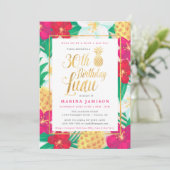 30e anniversaire Luau Invitations | Rose & Or (Debout devant)
