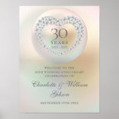 30e anniversaire Mariage Affiche de bienvenue perl (Devant)