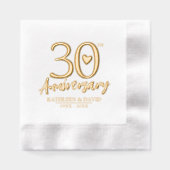 30e anniversaire mariage coeur personnalisé graphi (Recto)