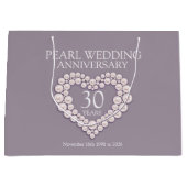30e anniversaire mariage perle sac cadeau photo (Devant)