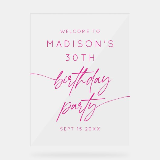 30e anniversaire minimum Pink Frosted Bienvenue (Recto)