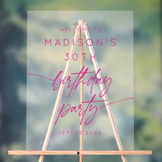 30e anniversaire minimum Pink Frosted Bienvenue (Neutre)