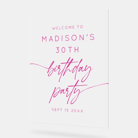 30e anniversaire minimum Pink Frosted Bienvenue (Angle)