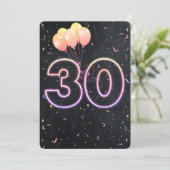 30e anniversaire Neon Connexion Black Invitation (Debout devant)