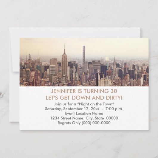 30e anniversaire New York City Invitations (Devant)