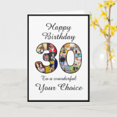 30e anniversaire Noir Blanc Élégant Modèle photo (Fleur jaune)