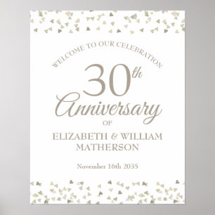 30e anniversaire Pearl Love Hearts Affiche de bien