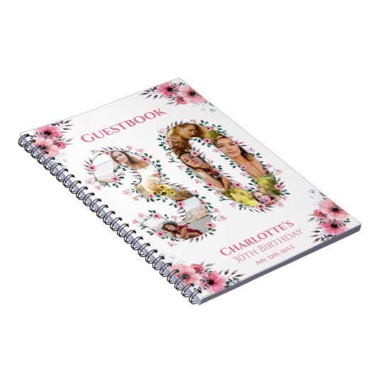 30e anniversaire Photo rose Fleur blanc Livre d'in (Côté Droit)