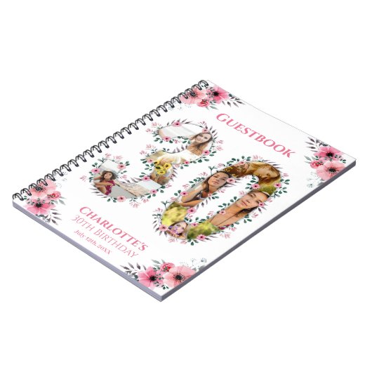 30e anniversaire Photo rose Fleur blanc Livre d'in (Côté gauche)