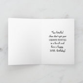 30e anniversaire pour sa carte amusante (Intérieur)