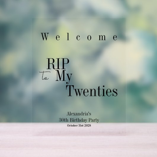 30e anniversaire RIP 20s Party Bienvenue minimal (Neutre)
