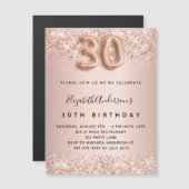30e anniversaire rose or blush invitation aimant (Devant / Derrière)