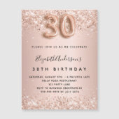 30e anniversaire rose or blush invitation aimant (Devant)