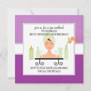 30e anniversaire Spa Weekend Getaway Invitation