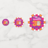 30e anniversaire star rose orange papier confetti (Devant)