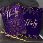 30e anniversaire violet pour son invitation<br><div class="desc">Extraordinaire 30e anniversaire Invitation avec étincelles et décoration or,  Ces Invitations de fête est un modèle imprimable pour Lui ou Elle et peut être customisé facilement et même imprimé physiquement.</div>