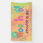 30e anniversaire WooHoo Nom Bannière personnalisée (Verticale)