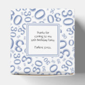 30e Birthday Blue/White Random Number Pattern Bedankdoosjes (Bovenkant)