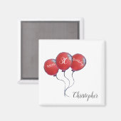 30e Birthday red ballonmagnet Magneet (Voorkant / Achterkant)