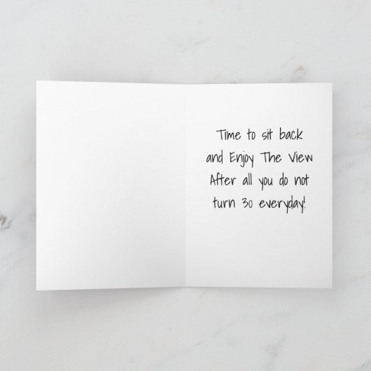 **30e BIRTHDAY** ZET TERUG EN GENIET UW DAG! Kaart (Binnen)