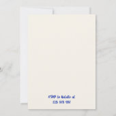 30e Blauwe Hand Getrokken Champagne Taart Verjaard Kaart (Achterkant)