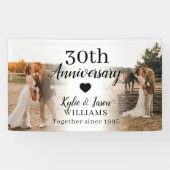 30e bruiloft Jubileum Custom 2 Photo Collage Spandoek (Horizontaal)