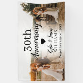 30e bruiloft Jubileum Custom 2 Photo Collage Spandoek (Verticaal)