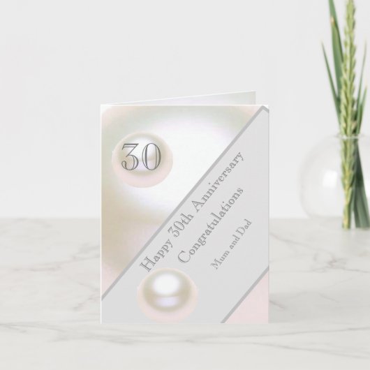 30e bruiloft Jubileum Pearl Kaart (Voorkant)