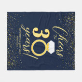 30e bruiloft Jubileum Ring Proost Fleece Deken (Voorkant (Horizontaal))
