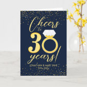 30e bruiloft Jubileum Ring Proost Kaart (Gele Bloem)