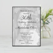 30e Classy Monogram Black White Foto van zaterdag Kaart (Staand voorkant)