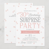 30e Confetti Surprise Party-uitnodiging | Birthday Kaart (Voorkant / Achterkant)