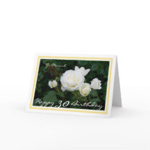 30e dag Mariah White Roses Modern Golden Lijst