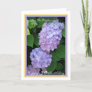 30e dag Melanie Hydrangeas Modern Golden Lijst Kaart