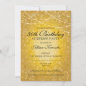 30e Enterprise Party Gold Bokeh String Lights Kaart (Voorkant)