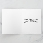30E FABULEUSE CARTE D'ACCUEIL DE GÂTEAU D'ANNIVERS (Intérieur)