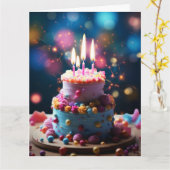 30E FABULEUSE CARTE D'ACCUEIL DE GÂTEAU D'ANNIVERS (Fleur jaune)