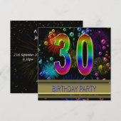 30e fête d'anniversaire Invitation avec bulles (Devant / Derrière)