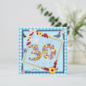 30e fête d'anniversaire Invitation fleurs, papillo (Debout devant)