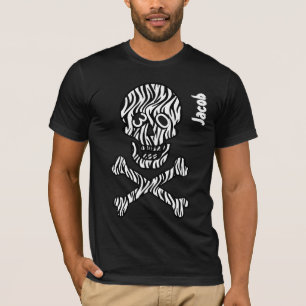 30e geboorte Gothic Zebra schedel en beenderen V01 T-shirt