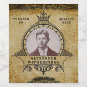 30e  geboortedag Retro Antiek foto Wijn Etiket (Enkel label)