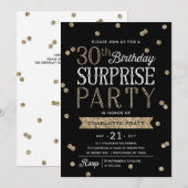 30e Glitter Confetti Surprise Party Invitation Kaart (Voorkant / Achterkant)