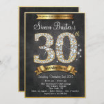 30e Gold Diamond Chalkboard Invitation d'anniversa<br><div class="desc">30e Sparkle Diamond Or Chalkboard Faux Or Metallic Invitation Anniversaire</div>