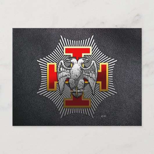 30e graad: Knight Kadosh Briefkaart (Voorkant)