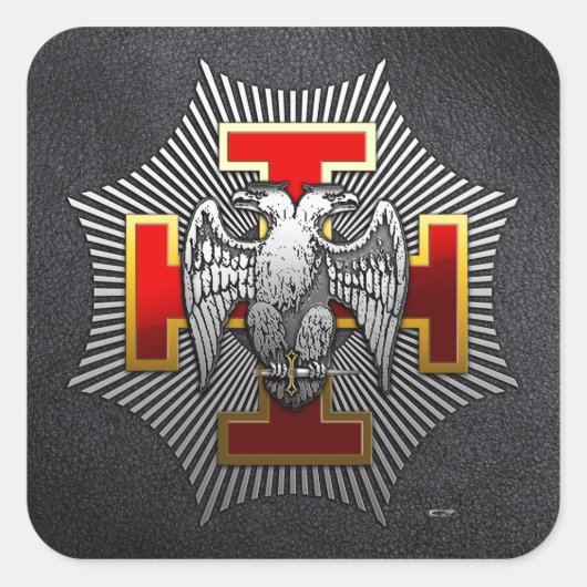 30e graad: Knight Kadosh Vierkante Sticker (Voorkant)