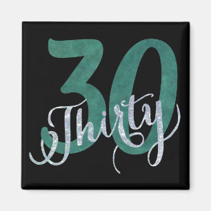 30e Groen Black Birthday Jubileum Party Magneet