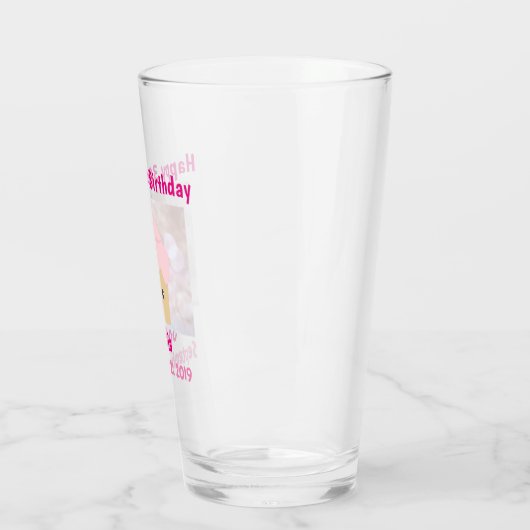 30e Happy Birthday Cute Pink Cupcake Souvenir Glas (Links)